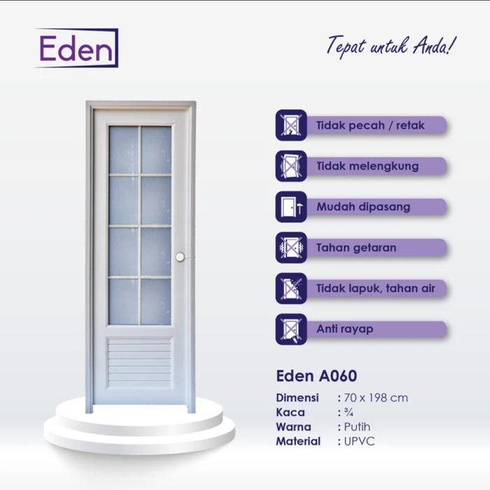 PINTU EDEN UPVC A060 WHITE KIRI